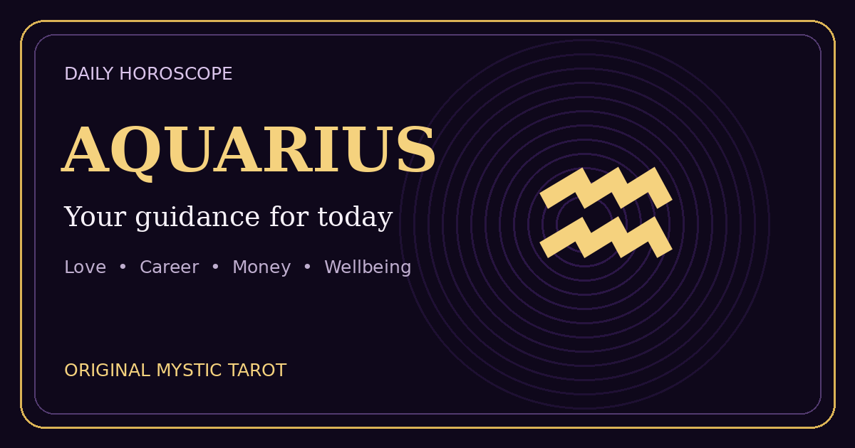 Aquarius daily horoscope