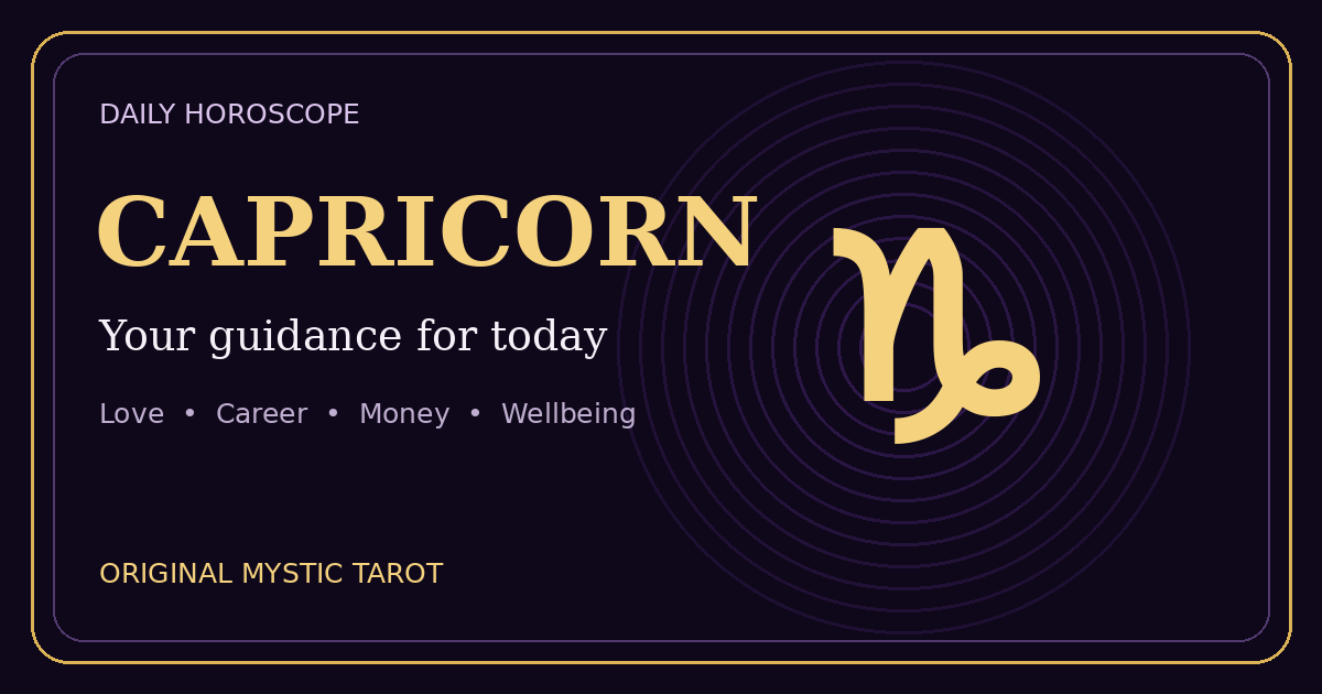 Capricorn daily horoscope